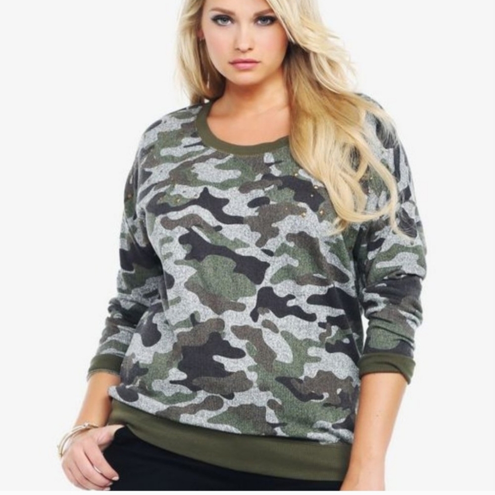 Torrid Camo Lightweight Sweatshirt